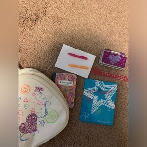 American girl doll backpack with all accessories